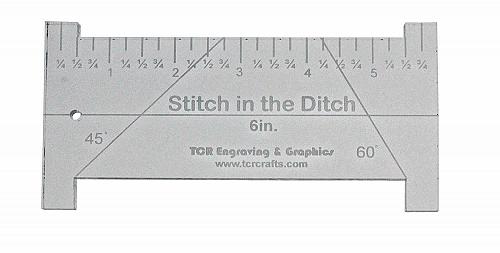 6" "Stitch in the Ditch Ruler Template 1/4"- Clear Acrylic - Quilting/sewing