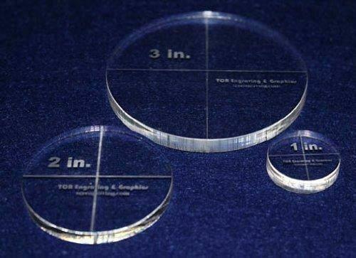 Circle Template 3 Piece Set.1",2",3" - Clear 1/4" Thick