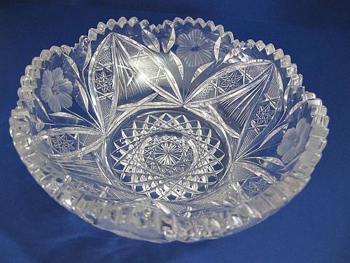 American Brilliant Period hand Cut Glass cool whip bowl Antique gift