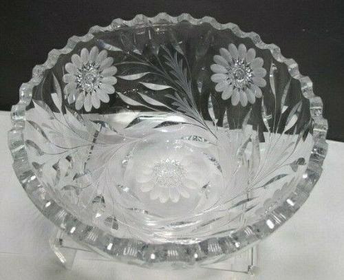Hand Cut Glass bowl Antique blown blank