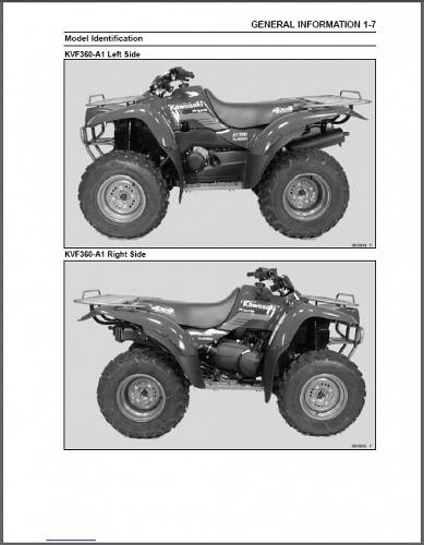 2003-2012 Kawasaki Prairie 360 4X4 / KVF 360 4X4 ATV Service Repair Manual CD