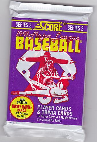 Score 1991 (Series 2) Baseball Cards Factory Sealed Pack