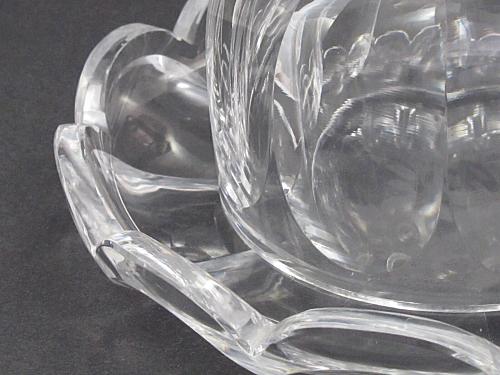 American Brilliant Period Cut Glass cheese dish FLUTED CUT Antique ABP