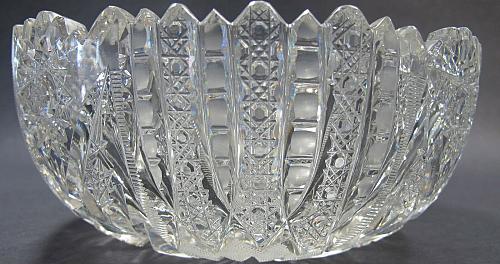 American Brilliant Period hand Cut Glass bowl Antique blown blank