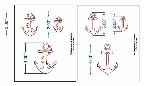 Small Anchor Stencils- 8" X 10" -14 Mil Mylar Painting /Crafts/ Templates