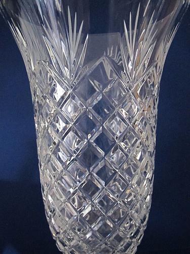 Hand cut lead Crystal large Award vase, Can be customized 17.5"