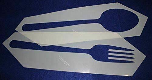 Fork and Spoon Stencil 2 Piece Set -14 Mil Mylar Quilting/ Sewing/ Painting/sten