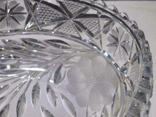 ABP cut glass oval bowl American + Floral 318