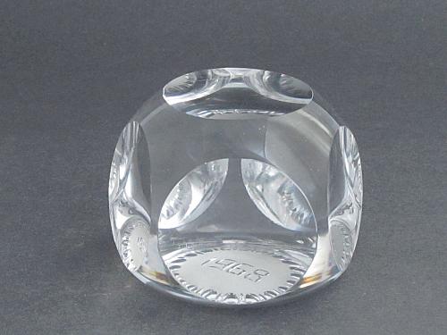 cut Glass hand made paperweight signed Cristallerie Lorraine france 1968