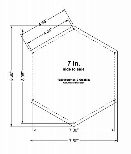 7 Inch Hexagon Side to Side measured - 1/8"