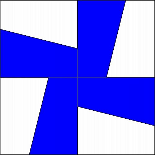 Windmill 2 piece set Quilting Templates- For 8" & 12" Squares- Clear 1/8"