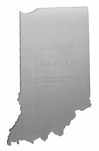 State of Indiana Template 4.2" X 6.5" - Clear ~1/4" Thick Acrylic