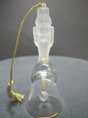 Lenox Crystal 1993 christmas mini nutcracker bell USA mouth blown gold band