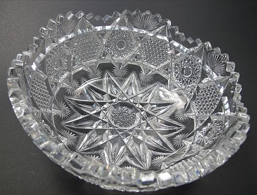 American Brilliant Period Cut Glass Illinois bowl Krantz Smith ABP Antique
