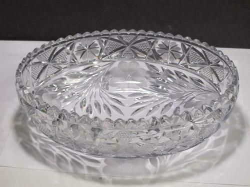 ABP cut glass oval bowl American + Floral 318