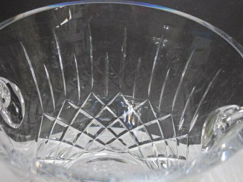 Hand cut glass ice bucket 24% lead crystal Award engrave
