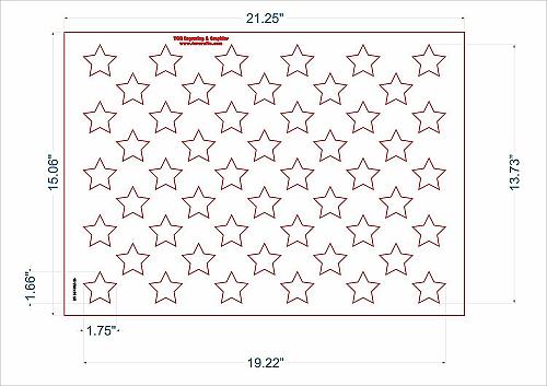 50 Star Field Stencil 14 Mil -15 1/16"H x 21 1/4"W - Painting /Crafts/ Template