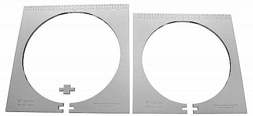 2 Piece Inside Circle Set B--7" & 8" W/rulers ~1/4" Thick - Long Arm- For 1/2" F