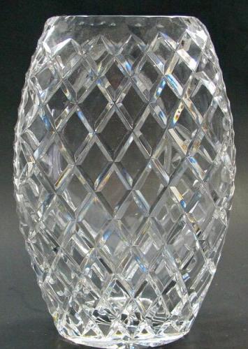 Hand cut crystal oval vase award Space for engraving glass gift