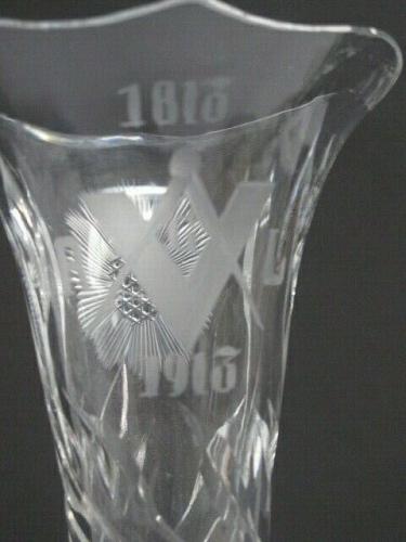 Mosanic Hand cut Cut Glass vase Antique ABP 1813-1913