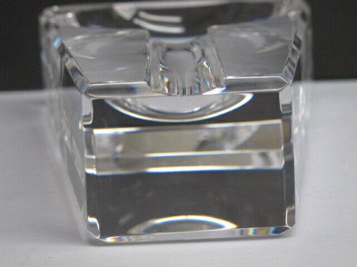 Cut Glass art optical cigar ash tray signed