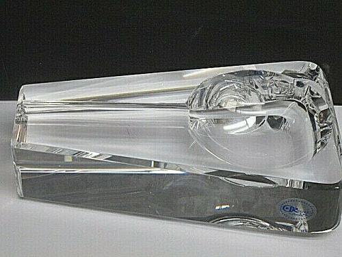 Cut Glass art optical cigar ash tray signed
