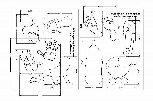 Baby-Infant Toys Stencils -Mylar 2 Pieces of 14 Mil 8" X 10" - Painting /Crafts/