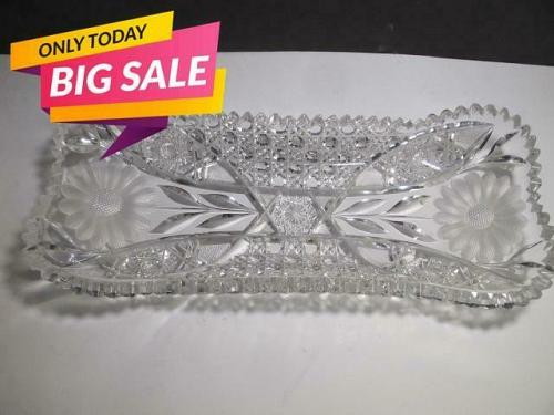 ABP American Brilliant Period Cut Glass tray Antique