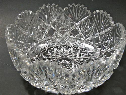 Cut glass ABP bowl blown blank Antique