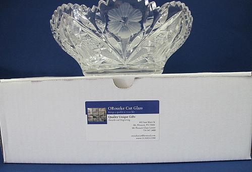 American Brilliant Period hand Cut Glass cool whip bowl Antique gift