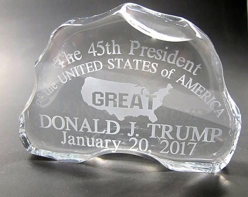 Trump 45th glass paper weight inauguration gift. Made in USA