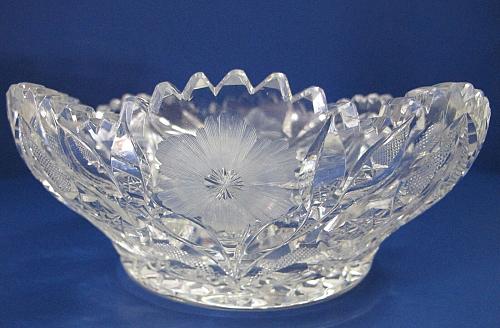 American Brilliant Period hand Cut Glass cool whip bowl Antique gift