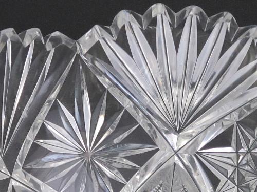 American Brilliant Period hand Cut Glass and mouth blown wheel polished bowl