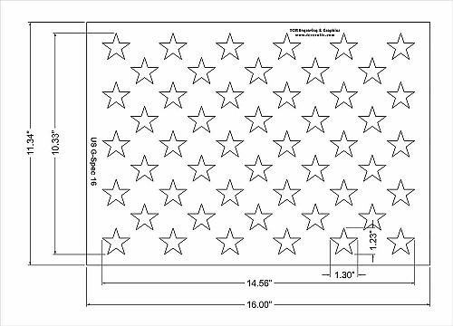 50 Star Field Set -11.34"H X 16"L"-G-Spec 1/8" Acrylic- Painting /Crafts/Templat