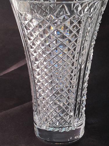 Hand cut glass vase, 24% lead crystal Great gift or award customize