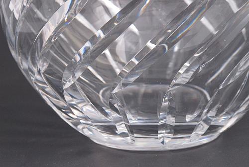 Hand Cut Glass hand polished rose bowl / vase