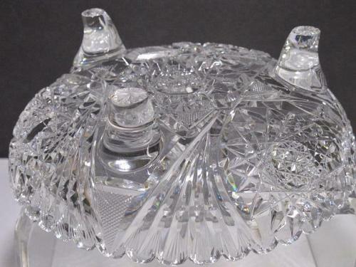ABP cut glass 3 legged bowl bowl American brilliant