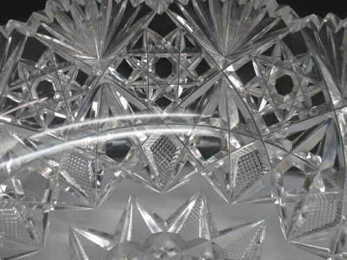 Cut glass ABP low bowl blown blank Antique