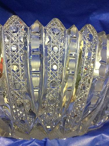 American Brilliant Period hand Cut Glass bowl Antique blown blank