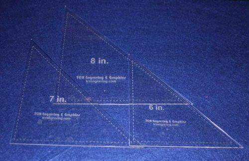 Triangle Templates. 6", 7", 8" - Clear 1/8"