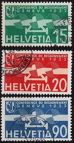 SCHWEIZ SWITZERLAND [1932] MiNr 0256-58 ( O/used ) [02] Flugzeuge