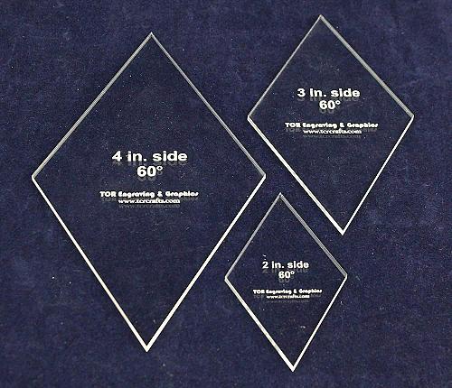Side Diamond Templates 3 Piece Set 1/8" Thick