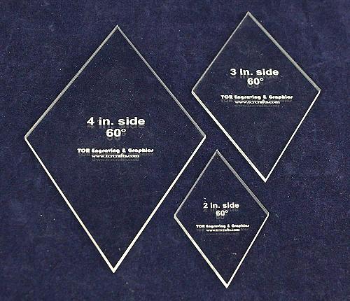 Side Diamond Templates 3 Piece Set 1/8" Thick