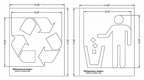 Recycle-Trash 2 Piece Stencil Set 14 Mil 14" X 17.5" Painting /Crafts/ Templates