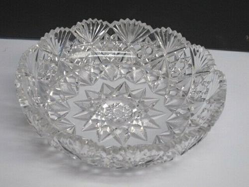 Cut glass ABP low bowl blown blank Antique