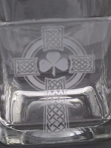 Glass candle votive, Celtic shamrock cross gift Can be customized