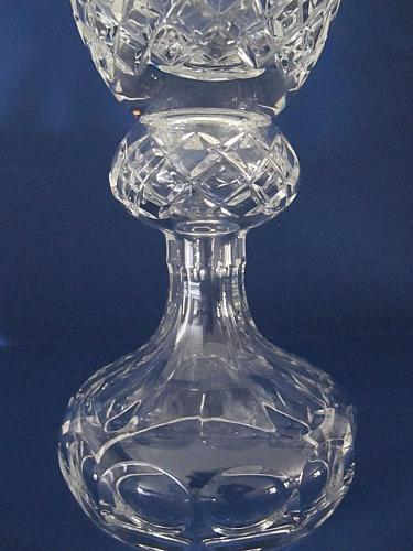 Hand cut lead Crystal large Award vase, Can be customized 17.5"
