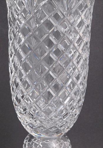 Hand cut lead Crystal large Award vase, Can be customized 17.5"