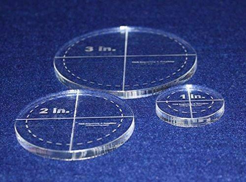 Circle Template 3 Piece Set.1",2",3" w/seam- Clear 1/4" Thick