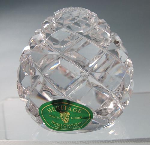 Heritage Irish crystal Hand cut paperweight glass